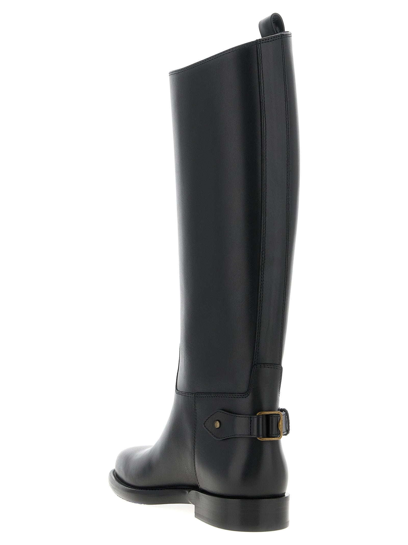 Cavalier boots Black Calfskin Leather (bos Taurus) Boots, Ankle