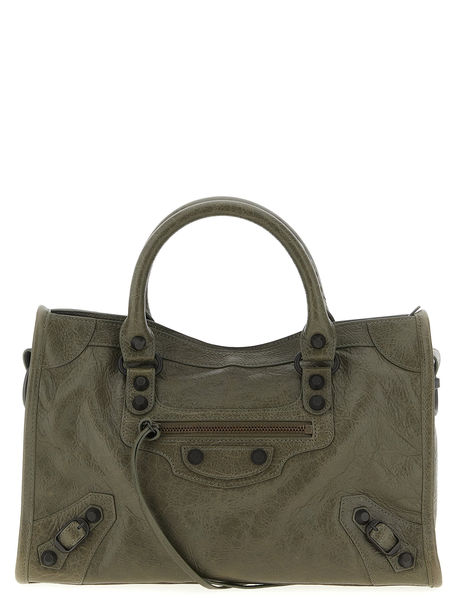 Le City Bag S handbag Green Lamb Leather (ovis Aries) Hand