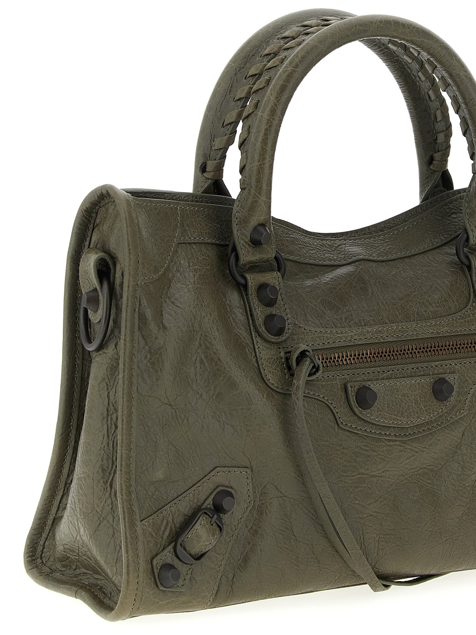 Le City Bag S handbag Green Lamb Leather (ovis Aries) Hand