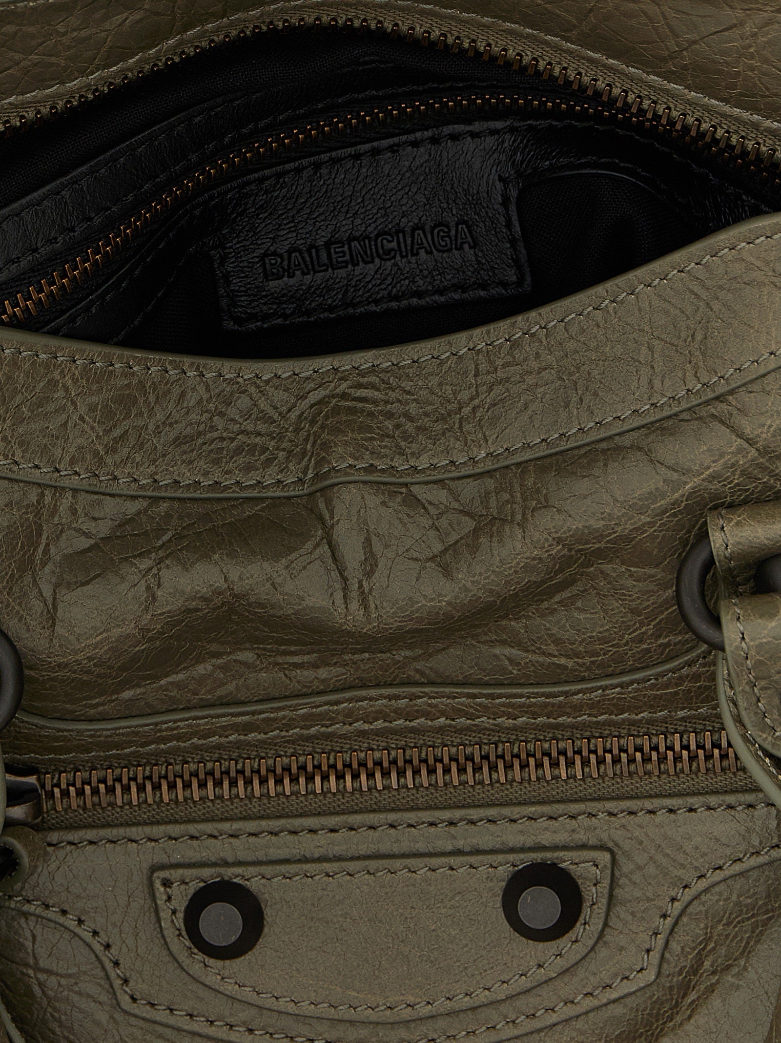 Le City Bag S handbag Green Lamb Leather (ovis Aries) Hand