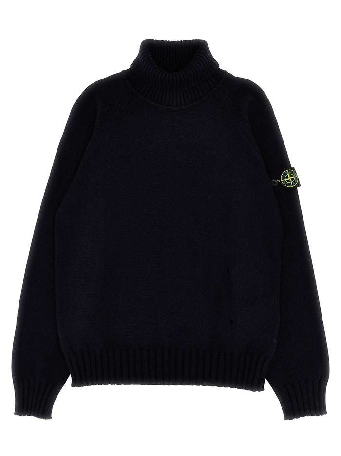 Logo badge sweater Blue Cotton Ee Sweater, Cardigans