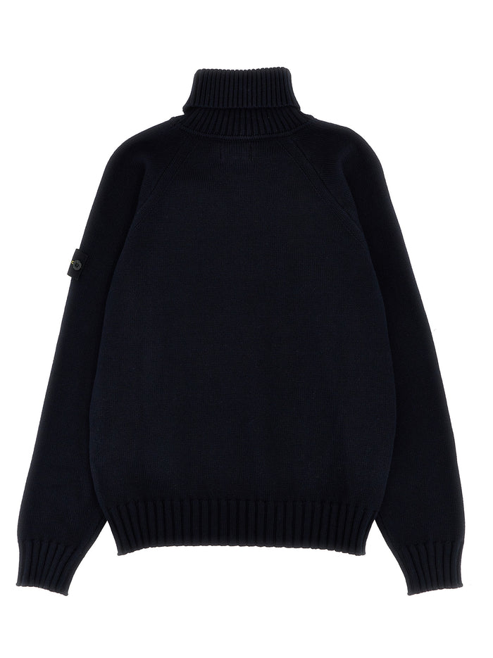 Logo badge sweater Blue Cotton Ee Sweater, Cardigans