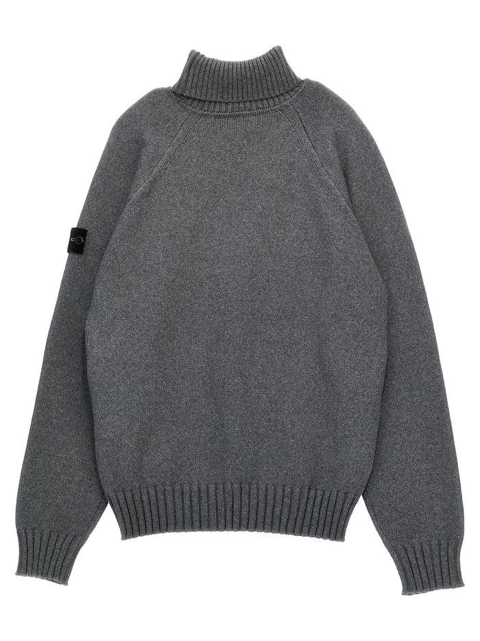 Logo badge sweater Gray Cotton Ee Sweater, Cardigans