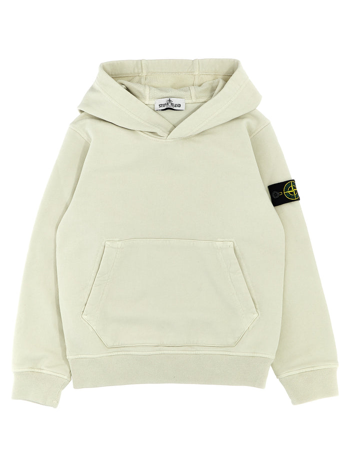 Logo patch hoodie Beige Cotton Sweatshirt