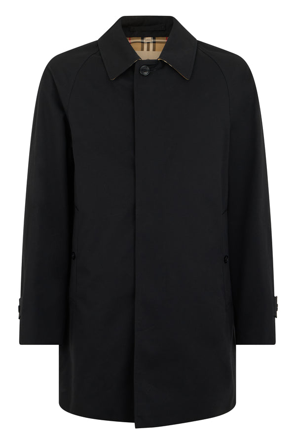 Trench Coat Classic Short Black Cotton