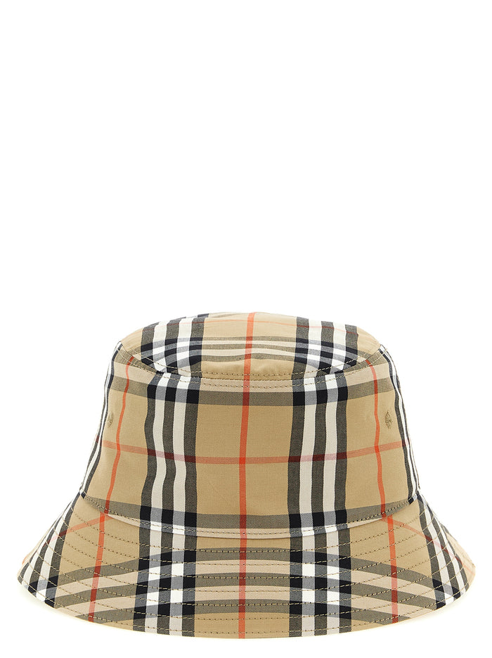 Bucket hat Check Beige Cotton