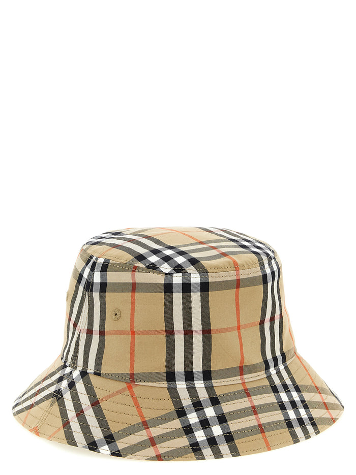 Bucket hat Check Beige Cotton