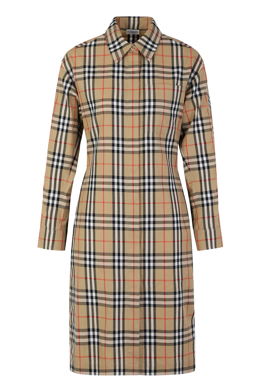 Chiffon Check Dress Sand Ip Cotton