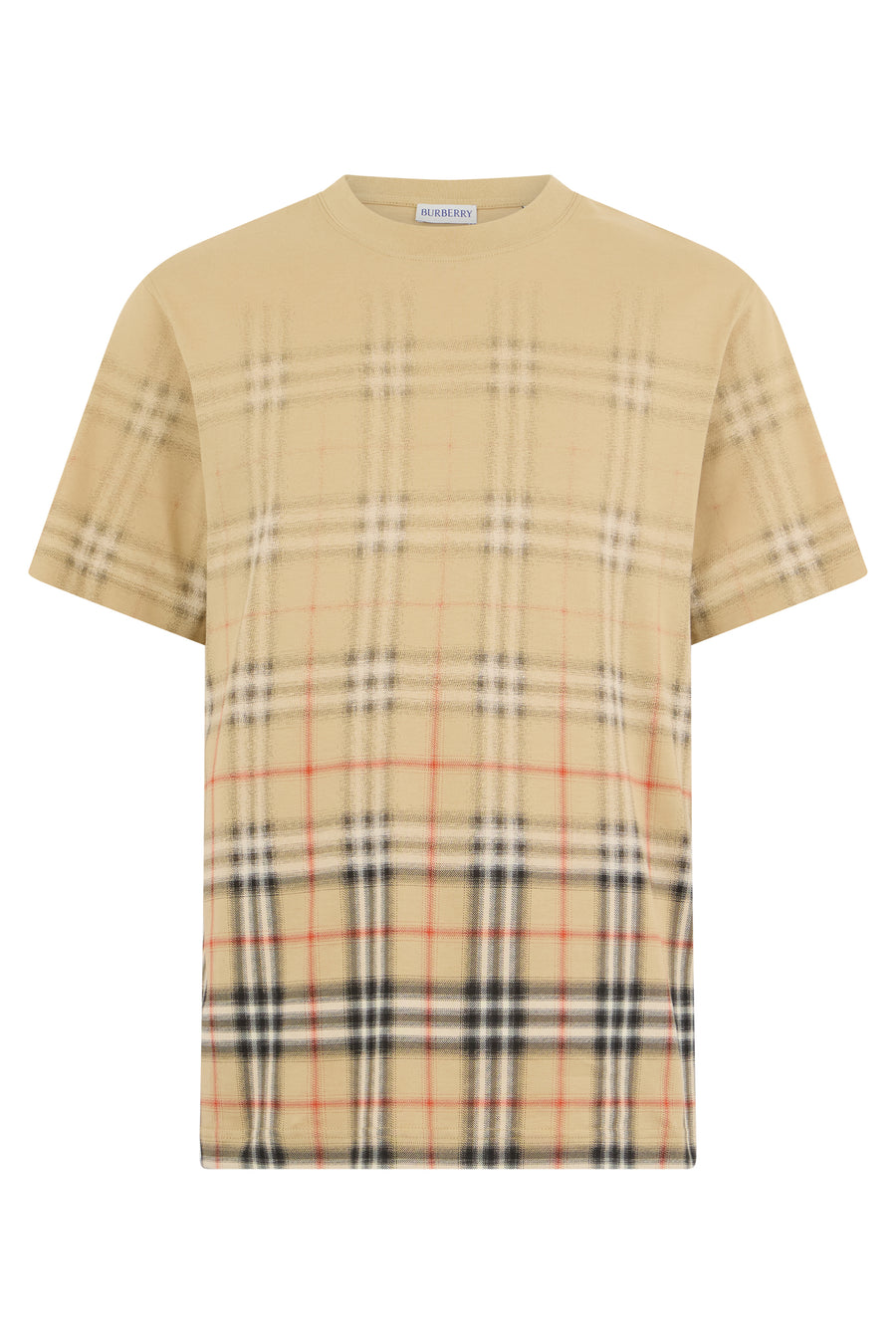T-Shirt Checked Beige Cotton T-shirts