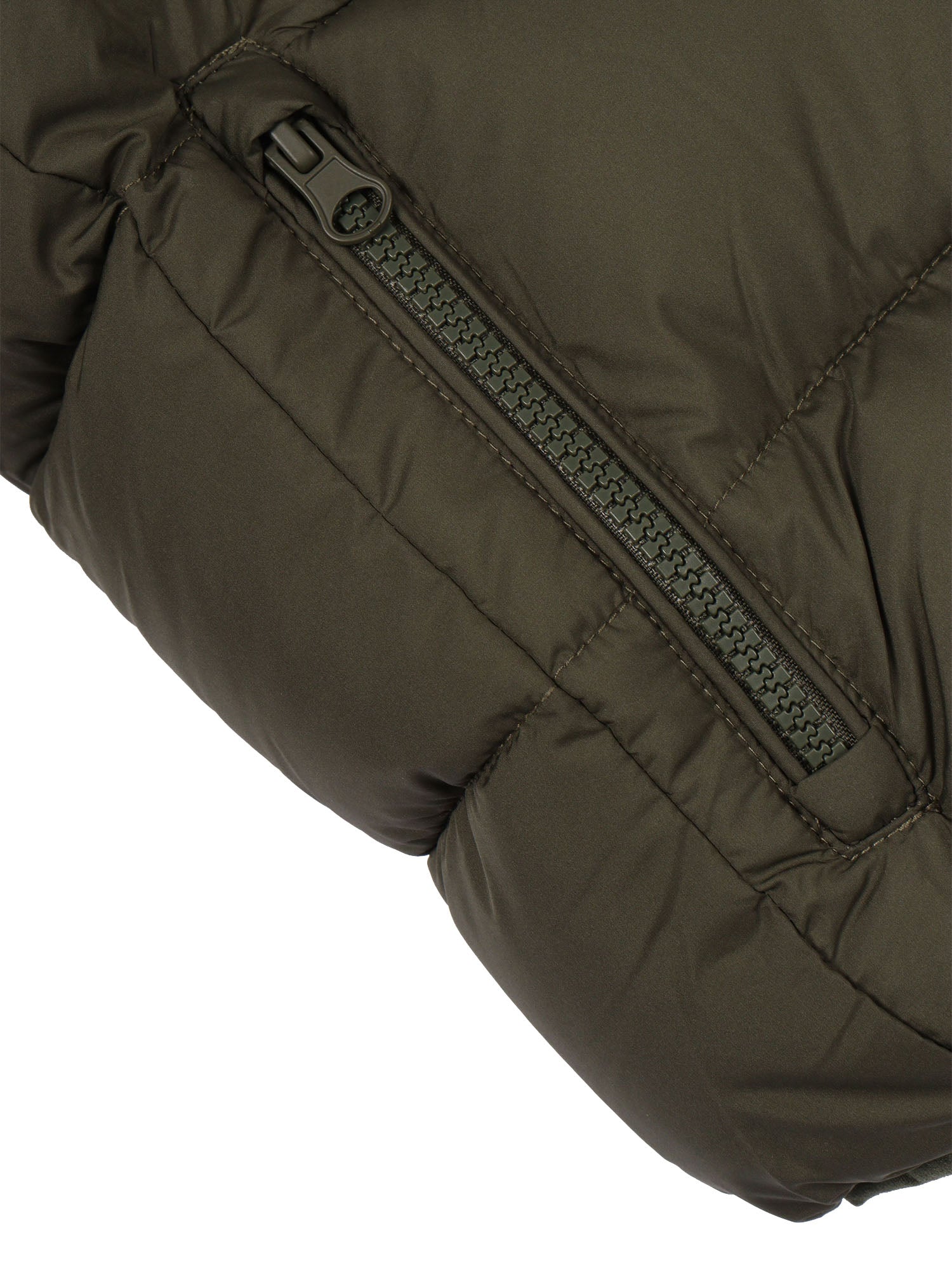 Chaz Hooded Jacket With Teddy Lining Green Short Puffer