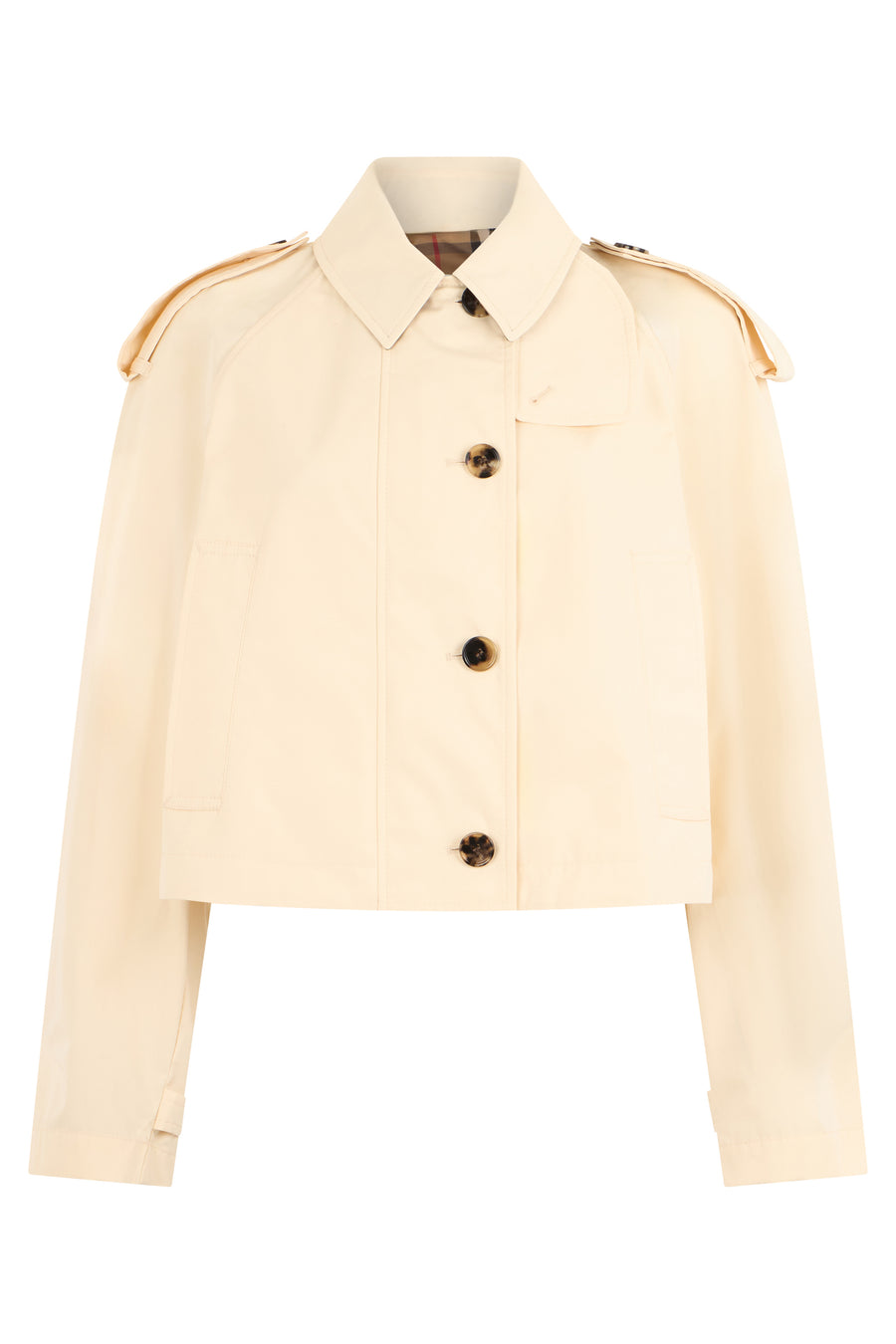Cropped Cotton Jacket Ceramic White