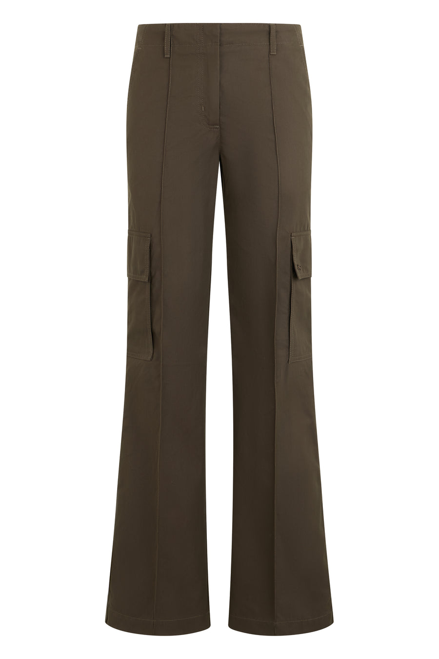 Flared Trousers With Pockets Juniper Cotton