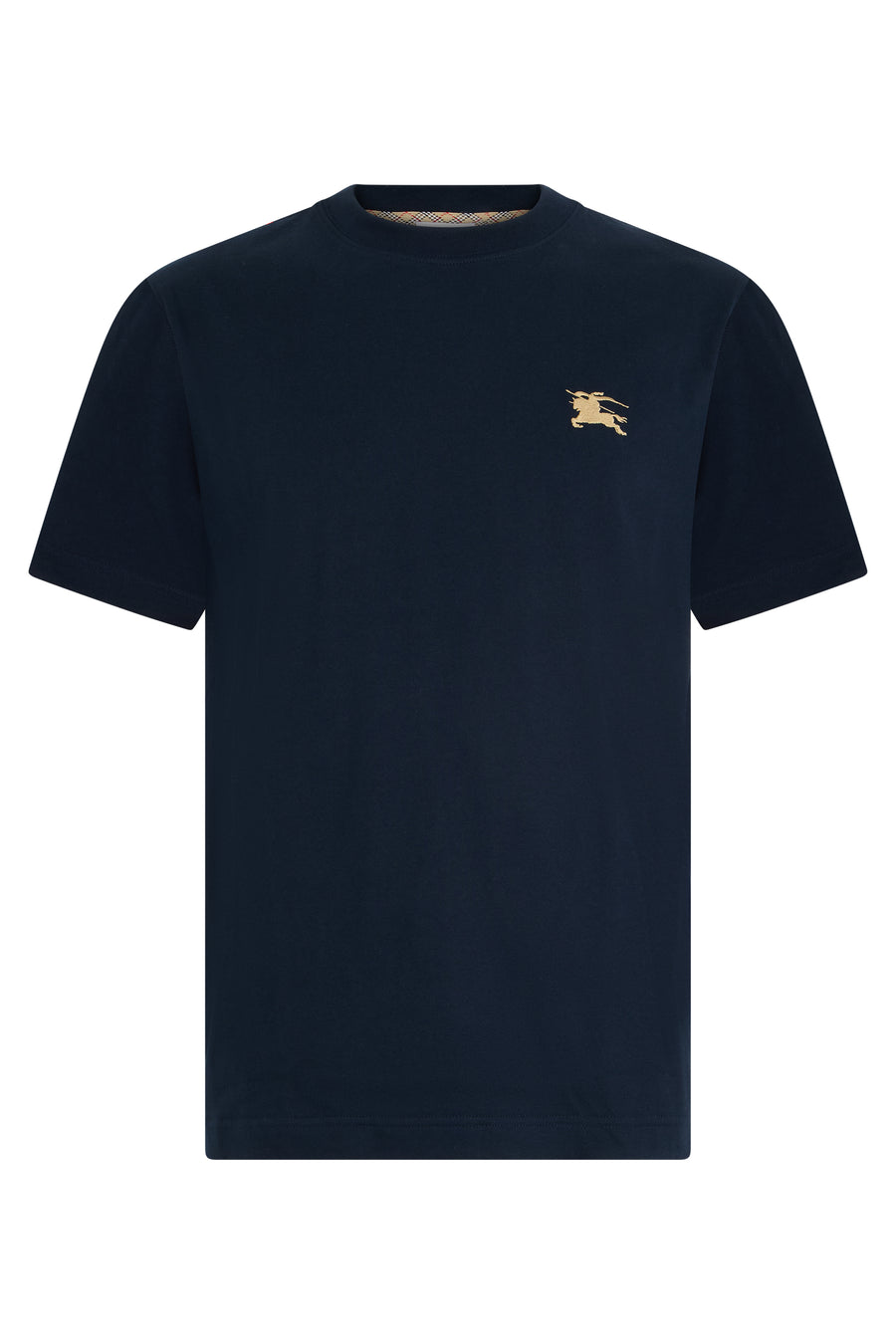 T-Shirt With Embroidered Logo Navy Cotton T-shirts