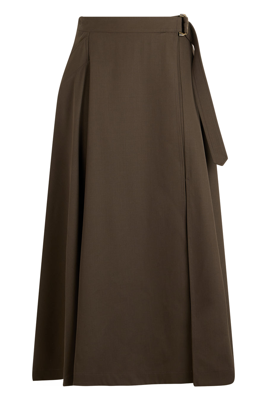 Long Skirt Wool Gabardine Bright Copper