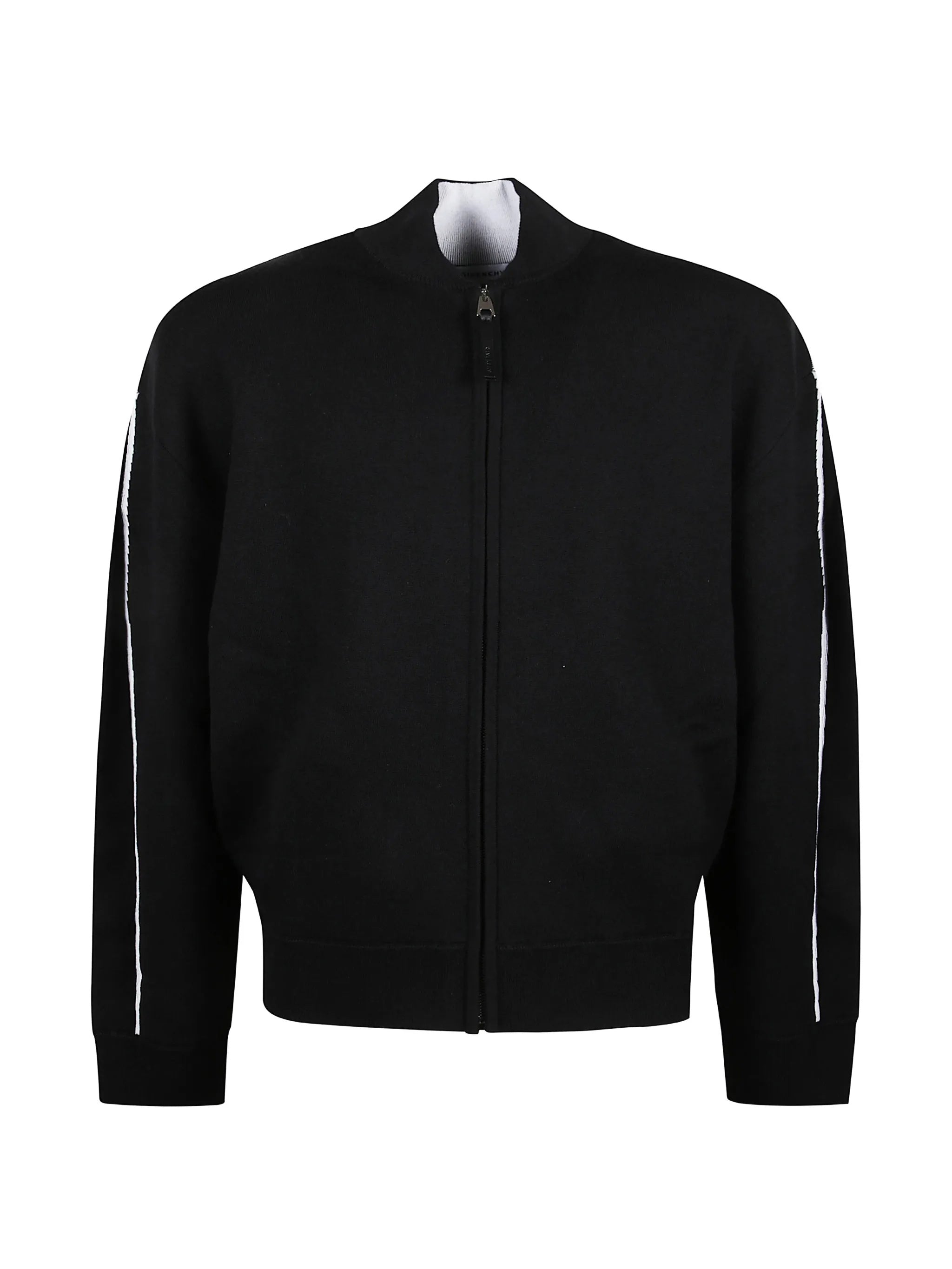 Couture Seam Zipped Cardigan Black Maglia