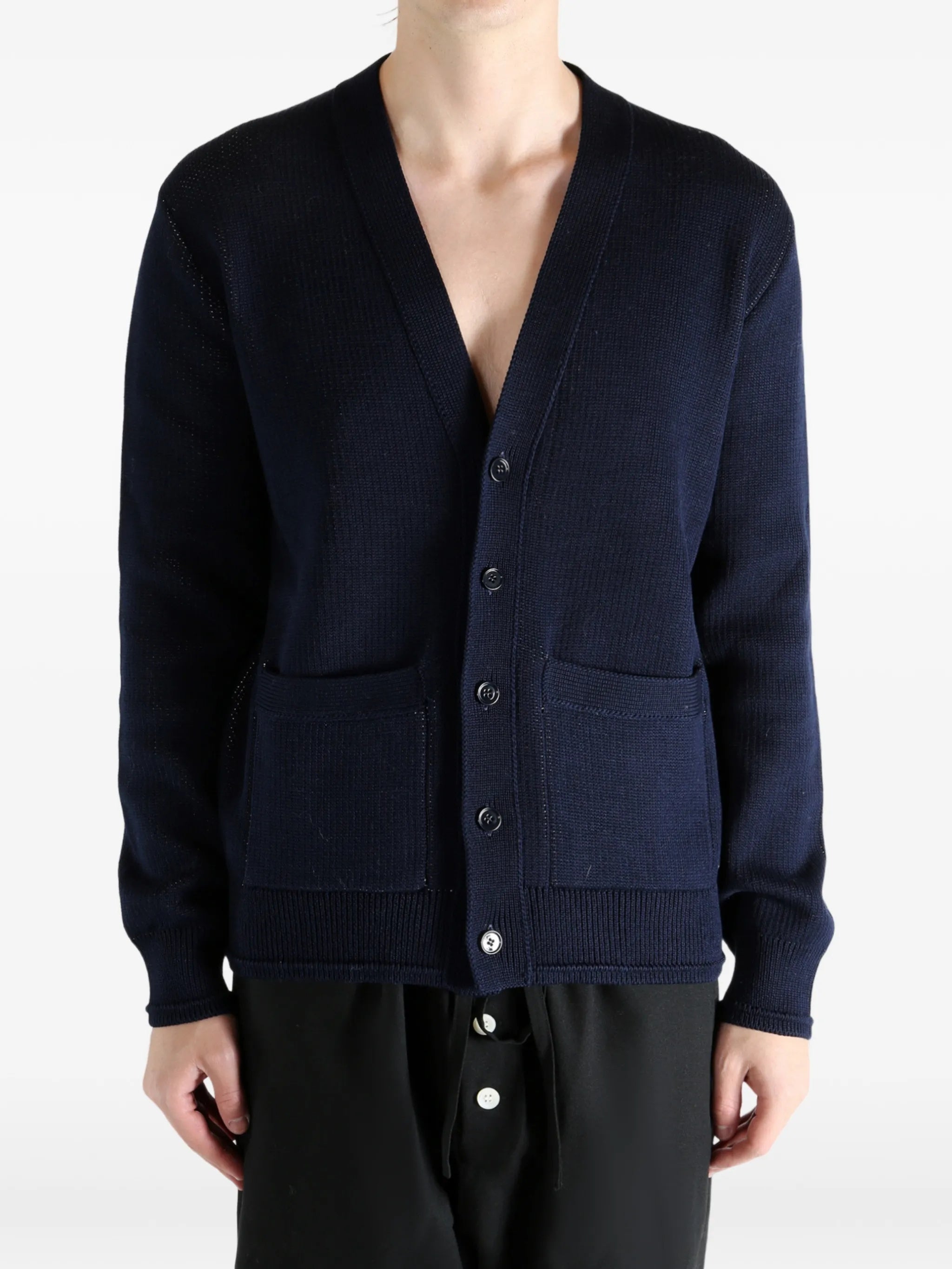 V-neck Cardigan Blue Maglia
