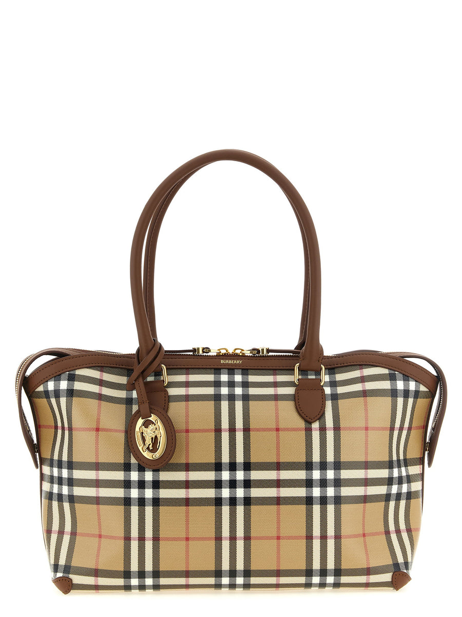 Burberry Burberry Check Canvas Tote Bag — Beige