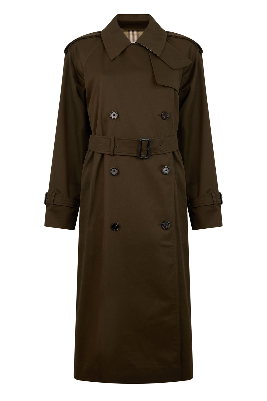 Long Trench Coat Dark Brown Cotton & Raincoats