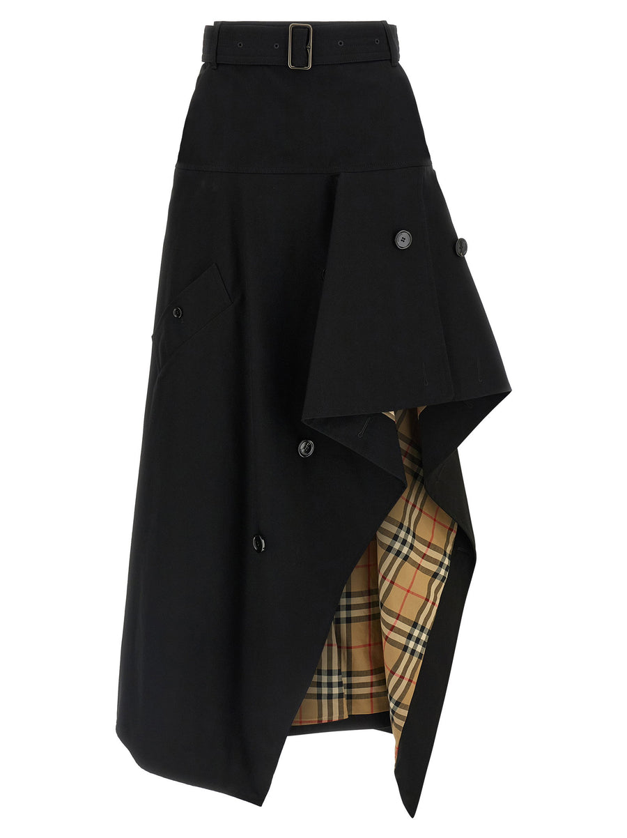 Burberry Deconstructed Trench Skirt — Black