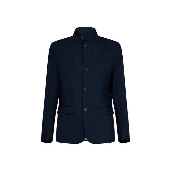 Herno Single-Breasted Blazer Blue Polyamide Virgin Wool