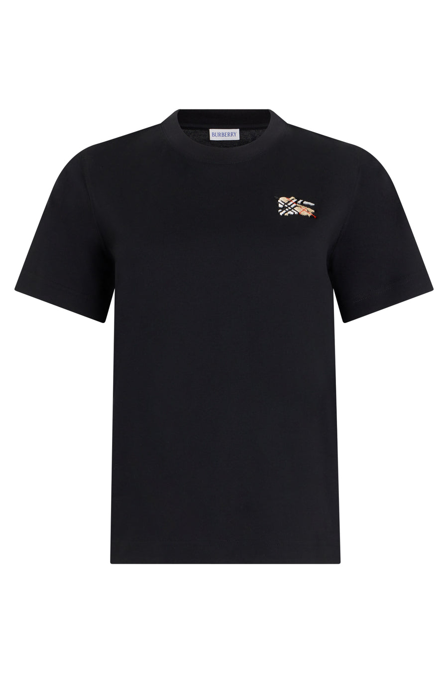 T-Shirt With Tartan Detail, Black Cotton T-shirts & Jerseys