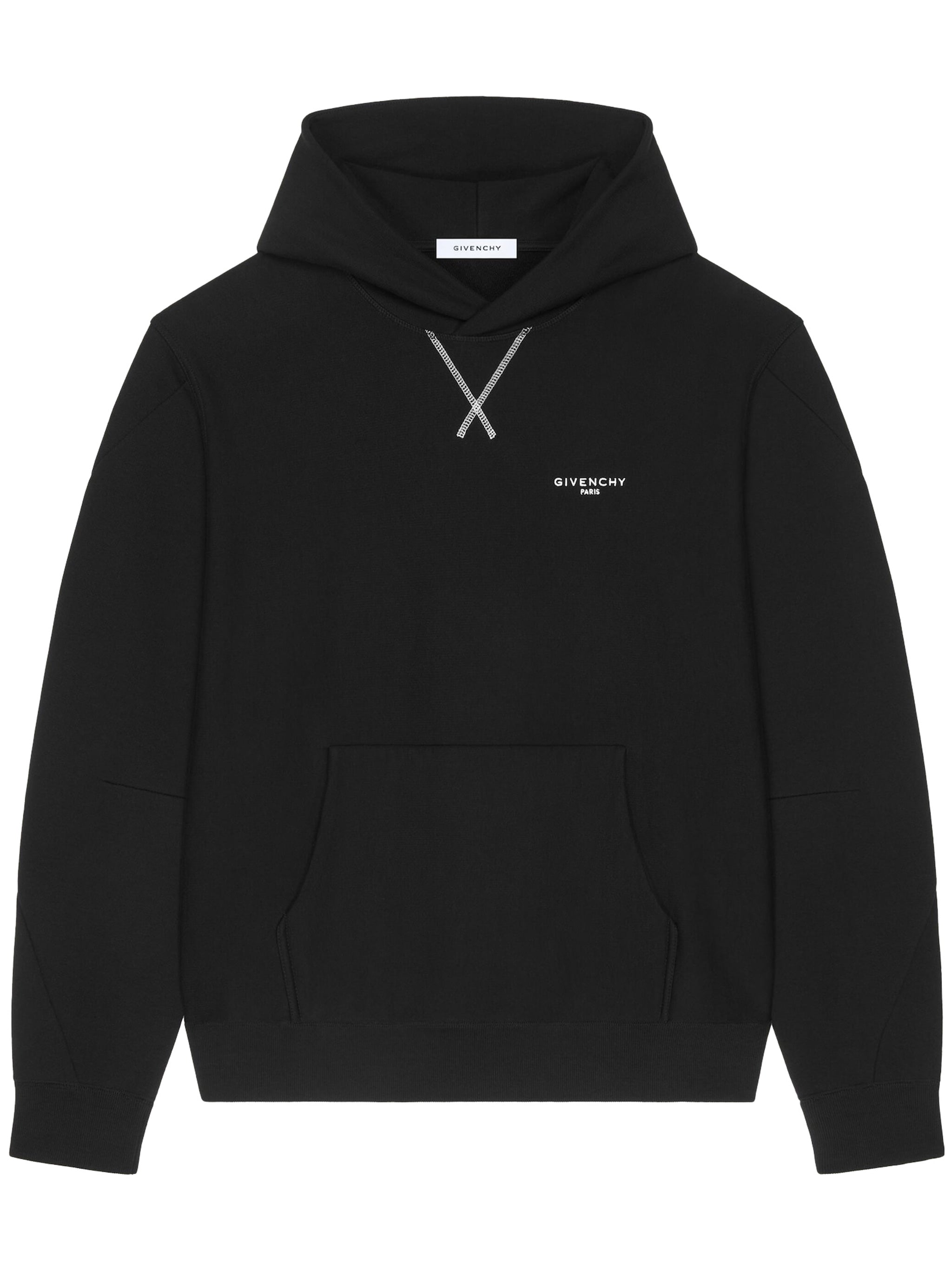 Couture Seam Regular Fit Hoodie Black Felpa