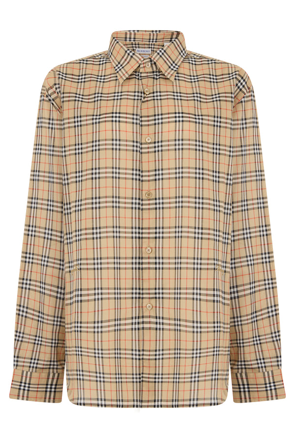 Long-Sleeve Shirt Sand Check Cotton