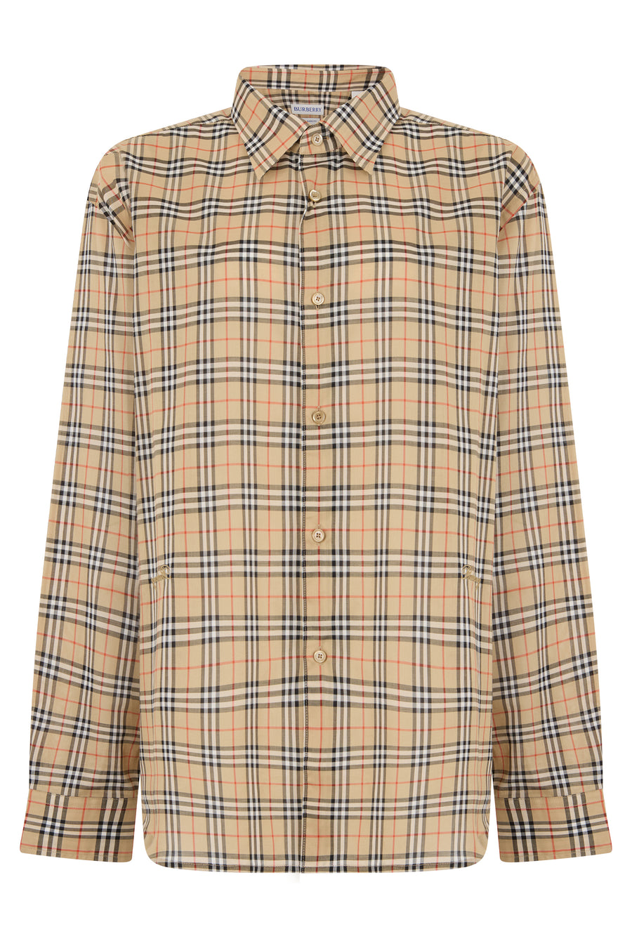 Long-Sleeve Shirt Sand Check Cotton