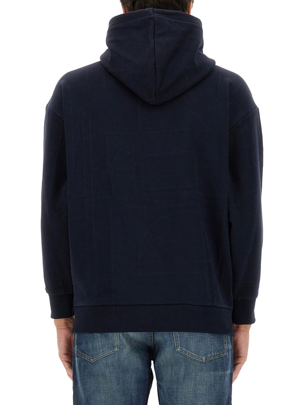 Logo Sweatshirt Blue Cotton Sweatshirts