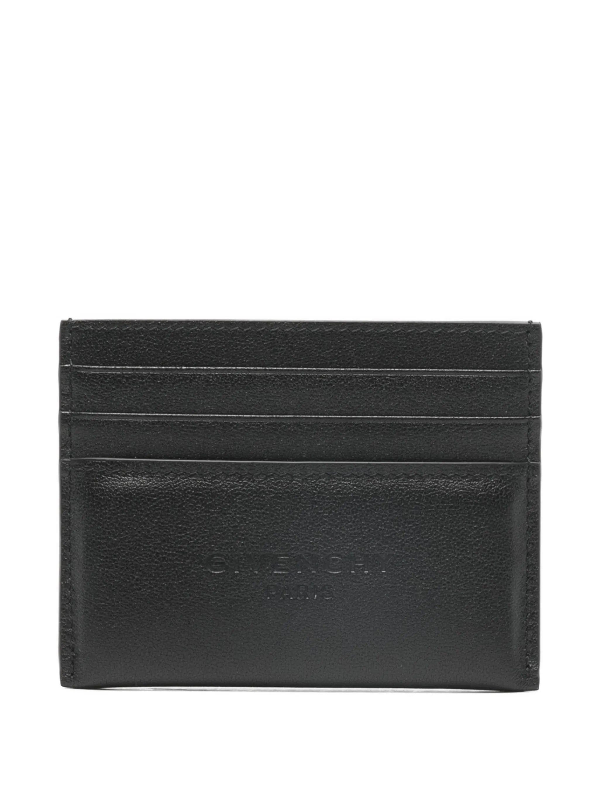 Padded 2x3cc Card Holder Black Calf Leather | Portafoglio