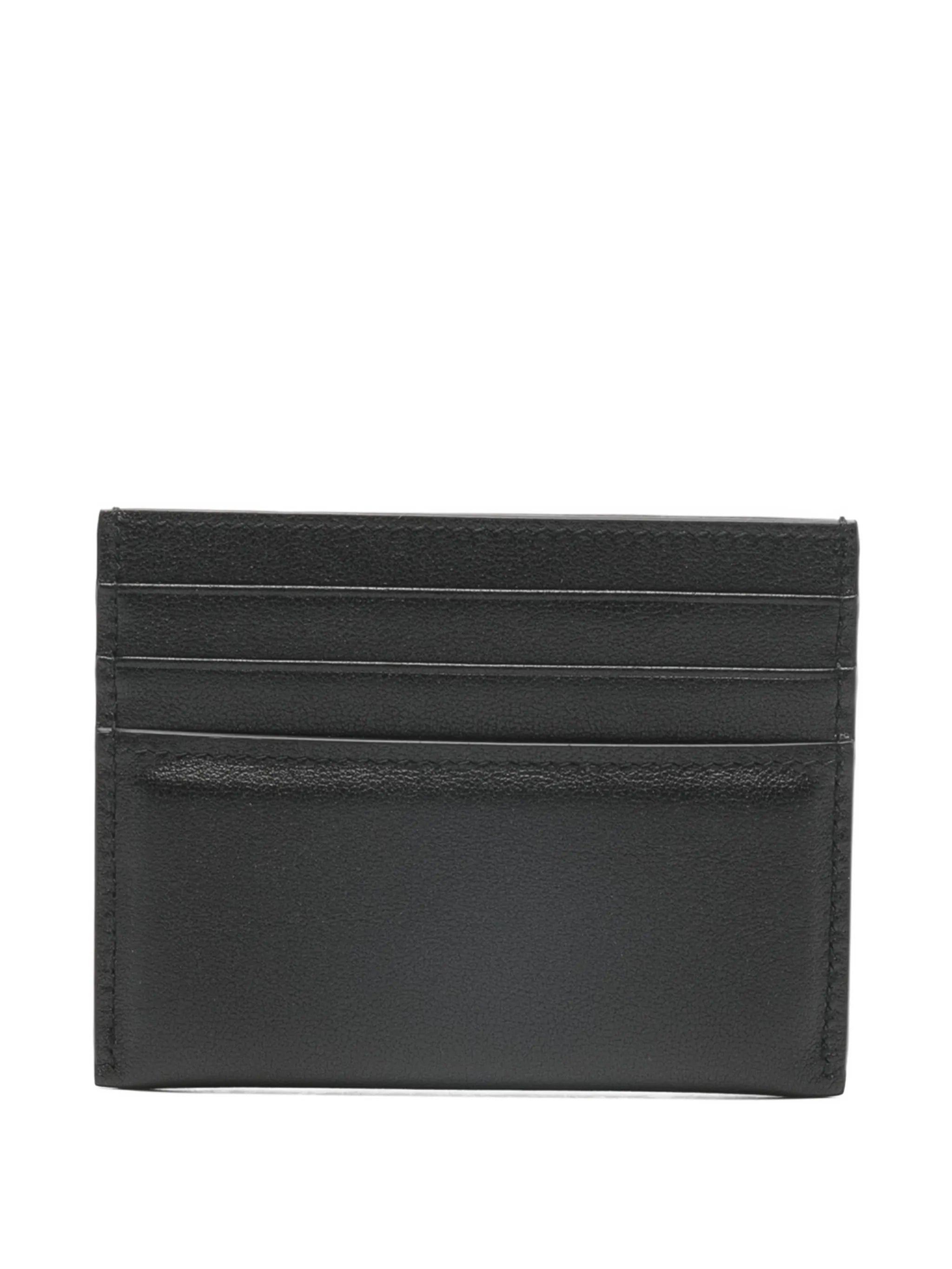 Padded 2x3cc Card Holder Black Calf Leather | Portafoglio