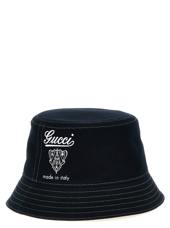 Gucci coat of arms bucket hat Blue Cotton