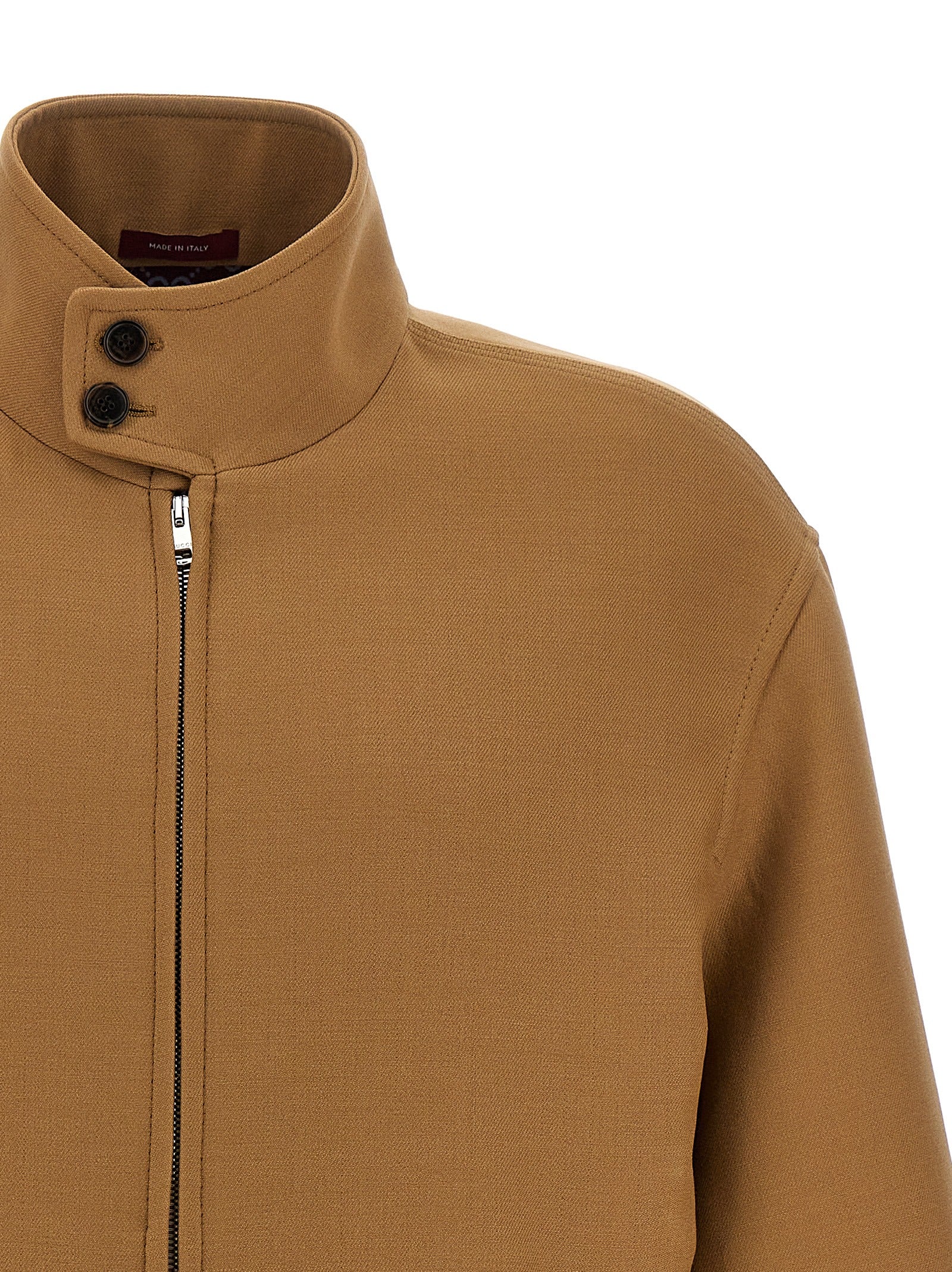 Wool jacket Brown Silk Down Jacket, Parka, Casual