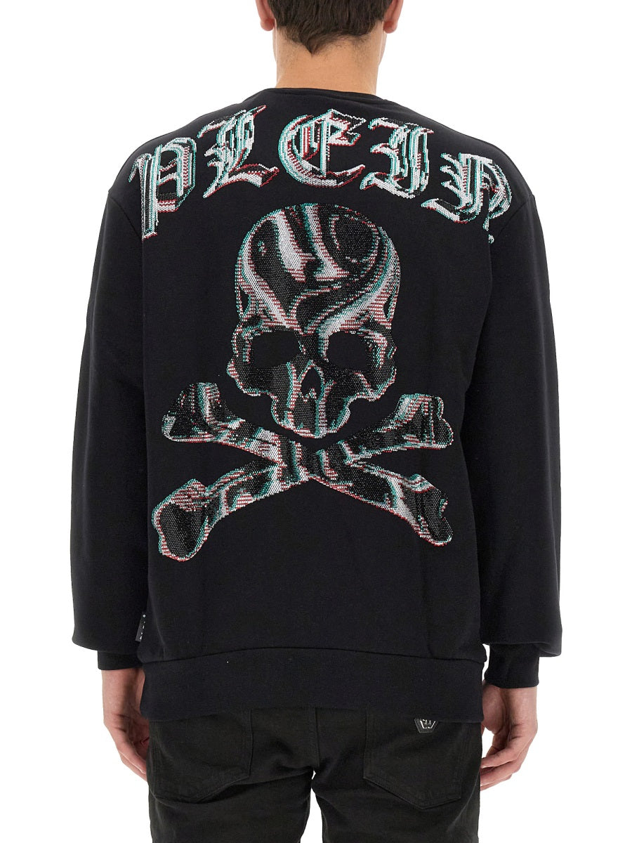 Sweatshirt With Rhinestone Logo Black Fabric 1: Cotton Sweatshirts