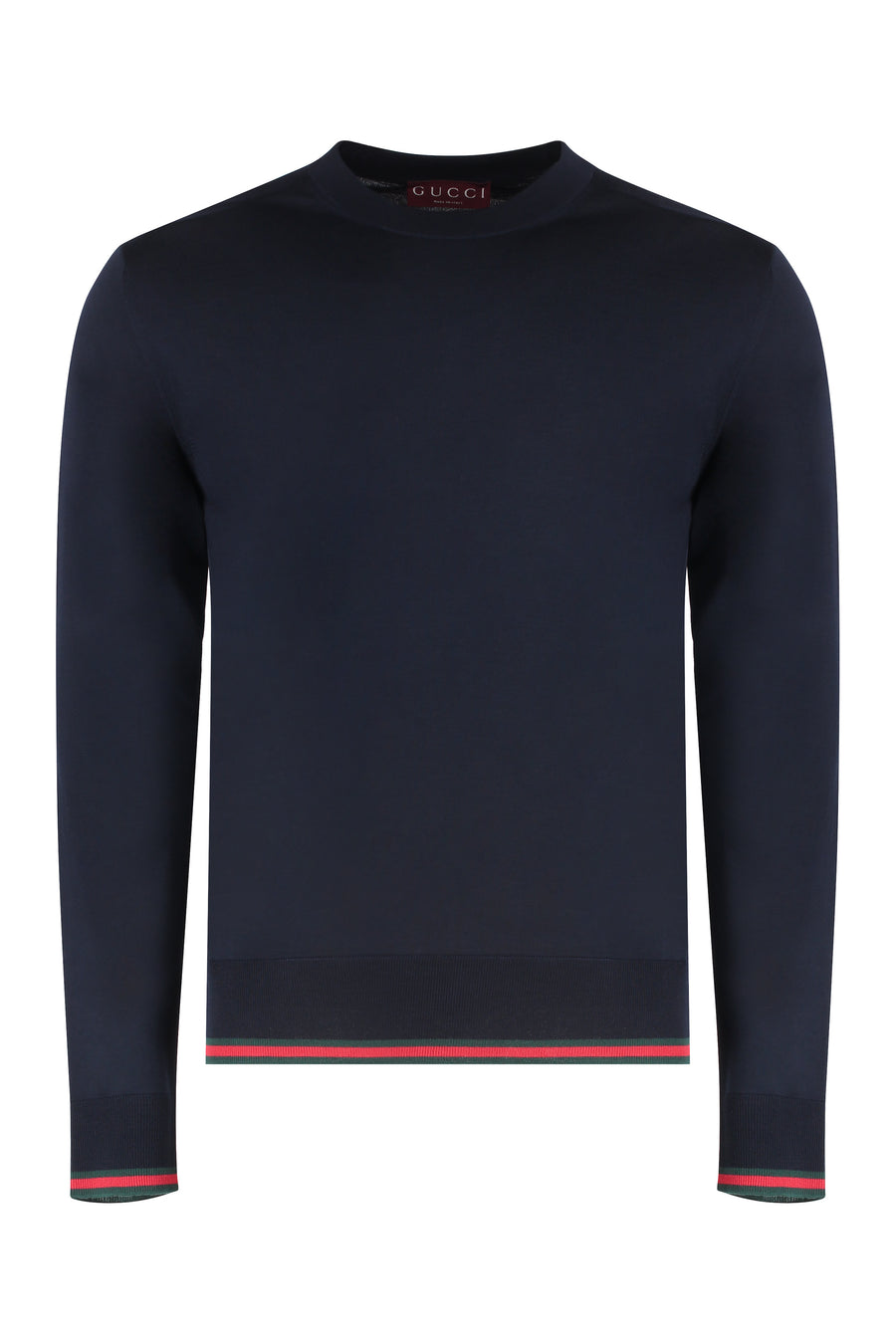 Blue Crew-Neck Wool Sweater Sweatshirts