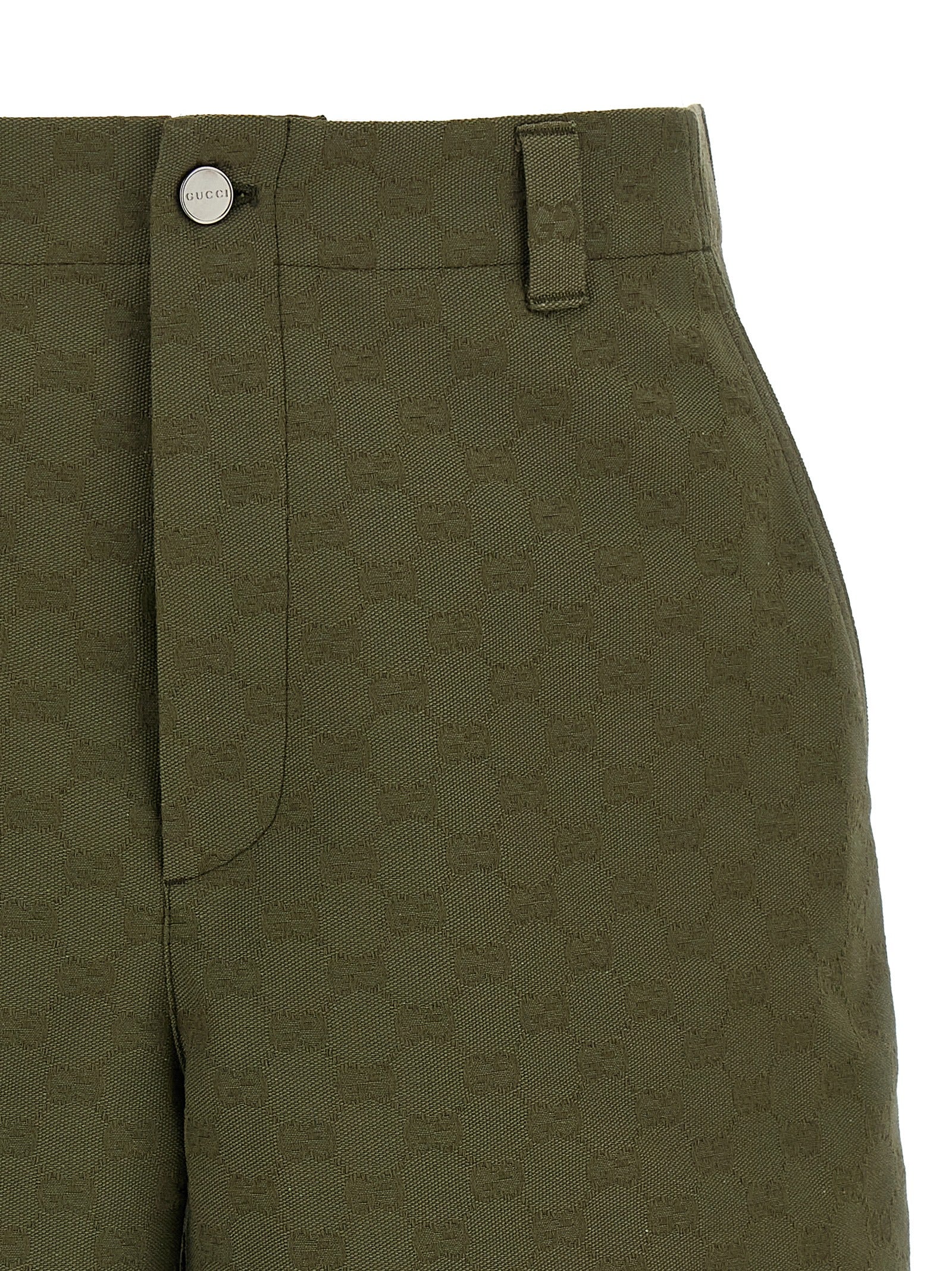 Bermuda GG Green Cotton Bermuda, Short