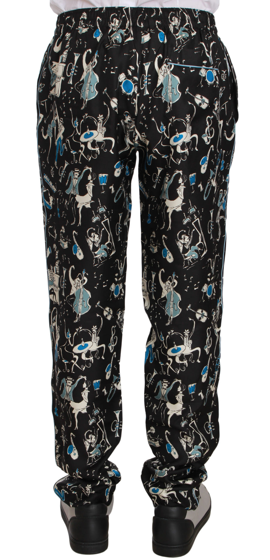 Dolce & Gabbana 100% Silk lounge pants in black