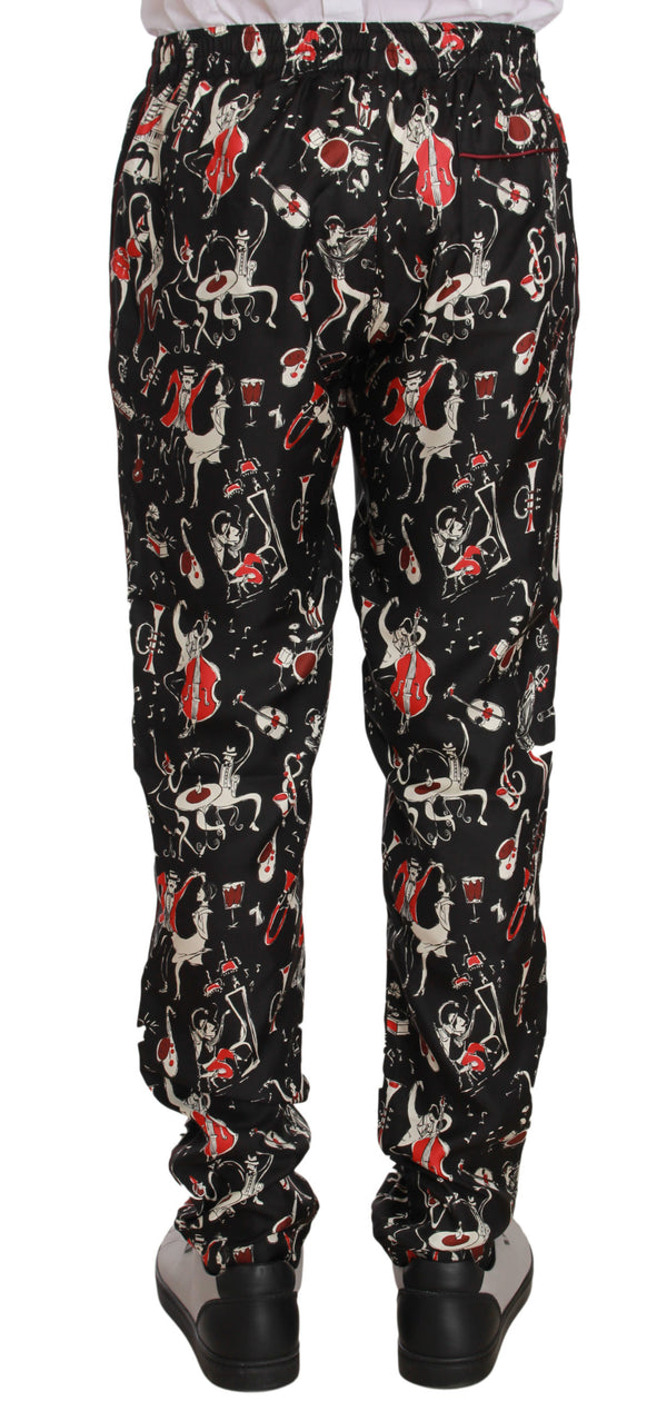 Dolce & Gabbana 100% Silk trousers in black