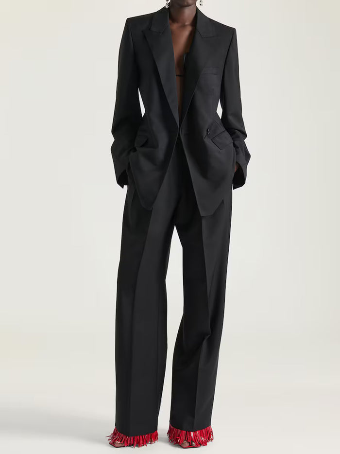 Double Breasted Tailored Jacket Black Blazer
