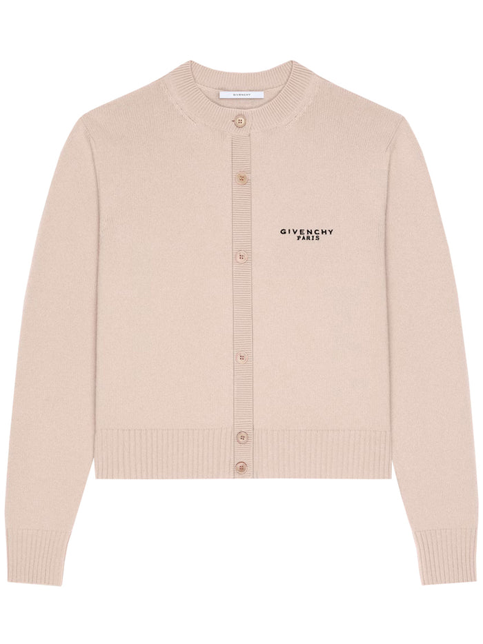 Short Crew Neck Cardigan Nude & Neutrals Maglia