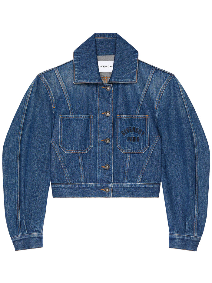 Cropped Denim Jacket Blue Giacca