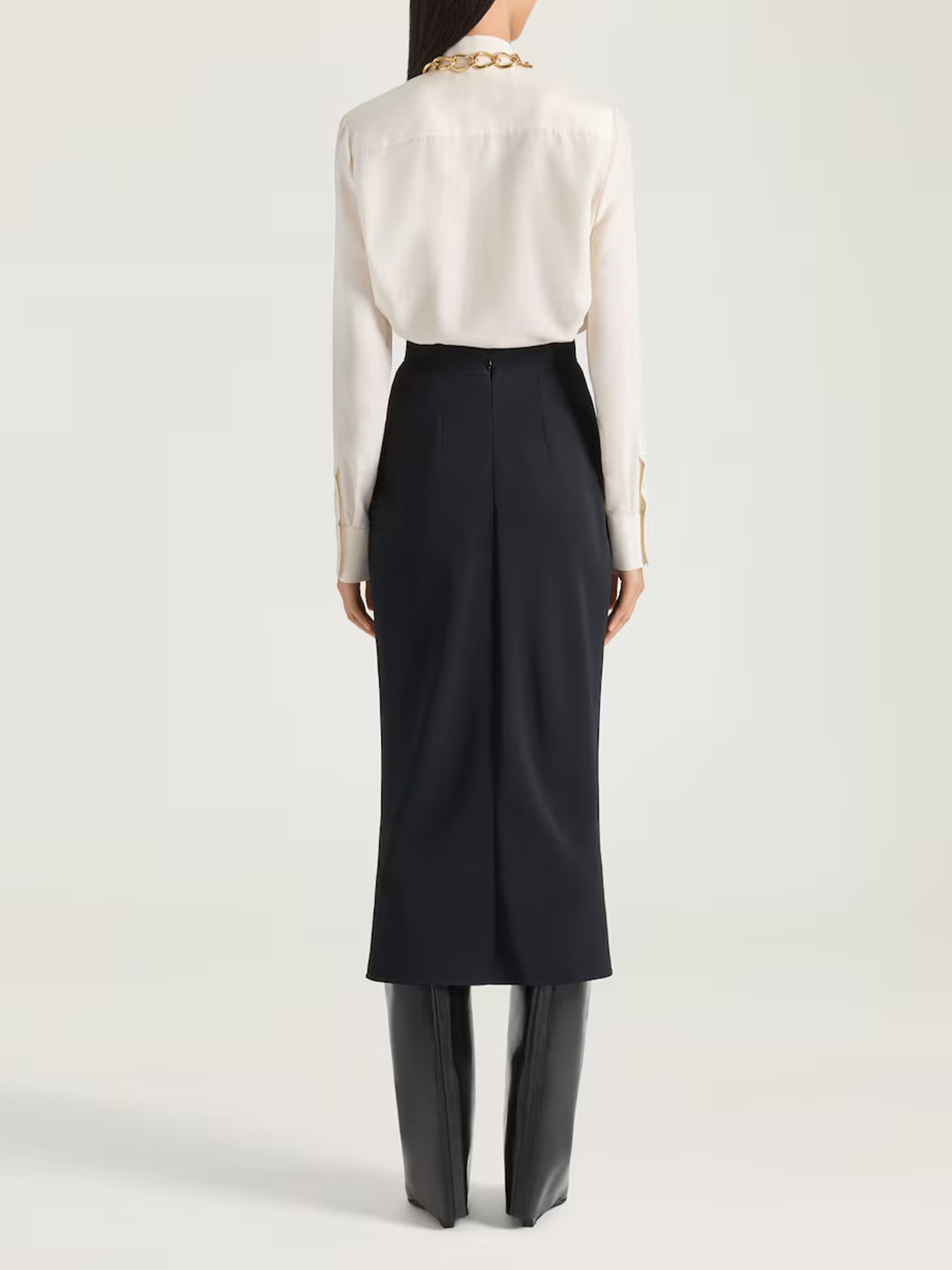 Draped Bow Blouse White Top