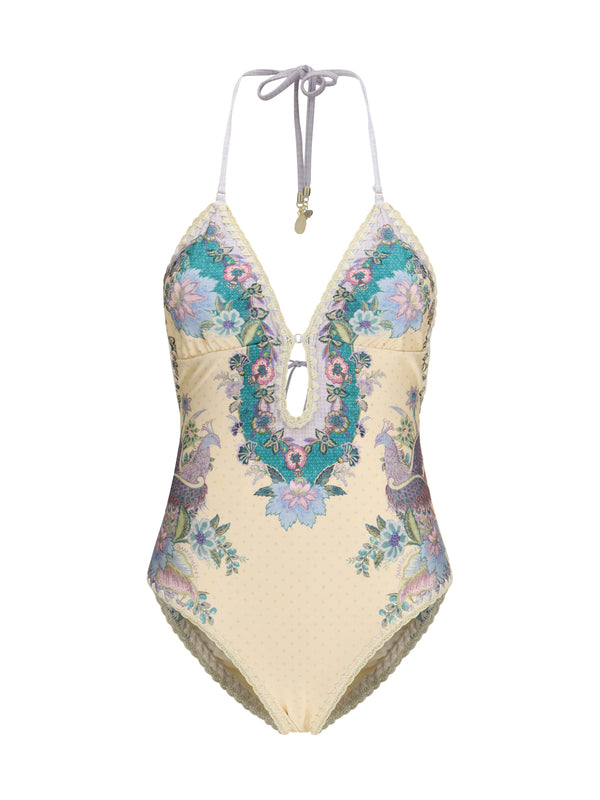 Zimmermann 80% Polyamide one-piece swimsuit in cream