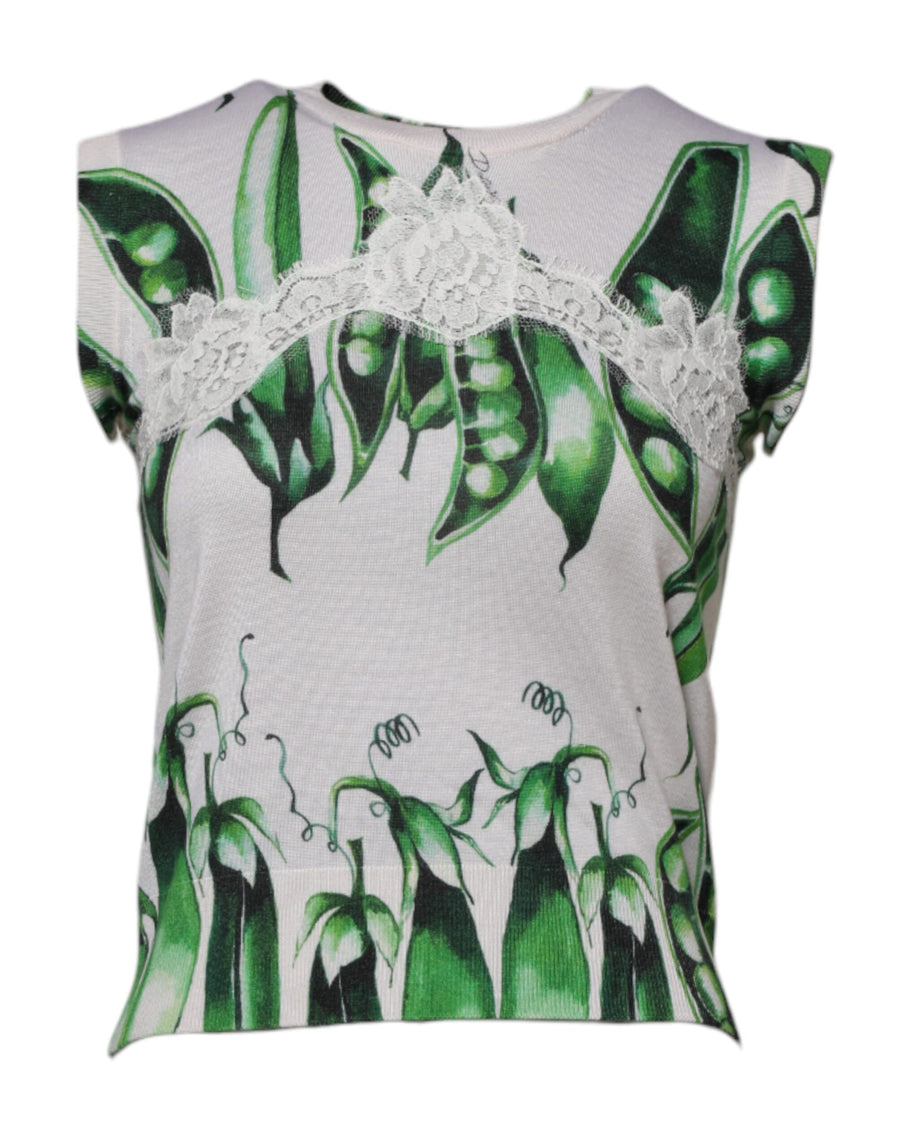 Dolce & Gabbana 56% Viscose 23% Silk 16% Cotton 5% Nylon blouse in white