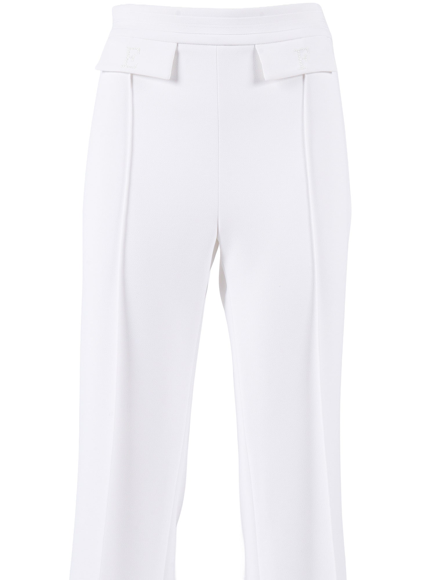 TROUSERS White Polyester Elastane Pant