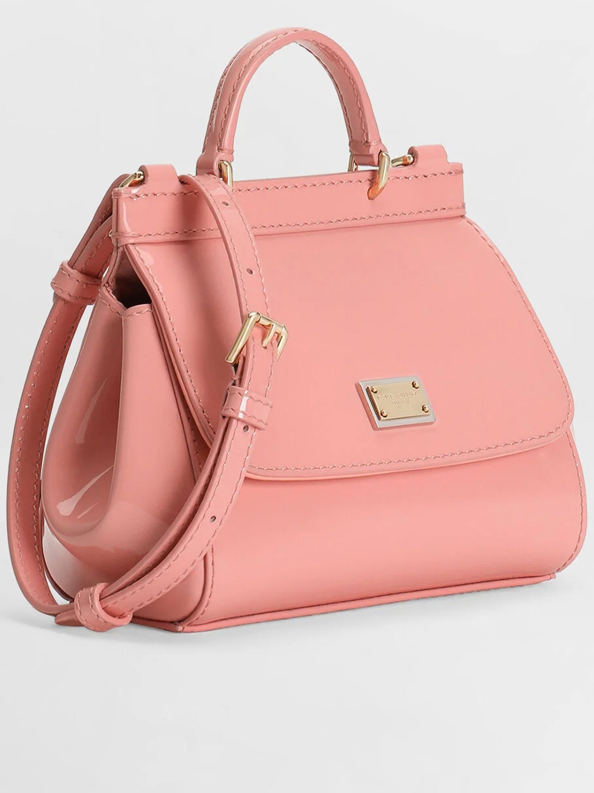 Borsa A Tracolla Vernice Pink & Purple Vitello