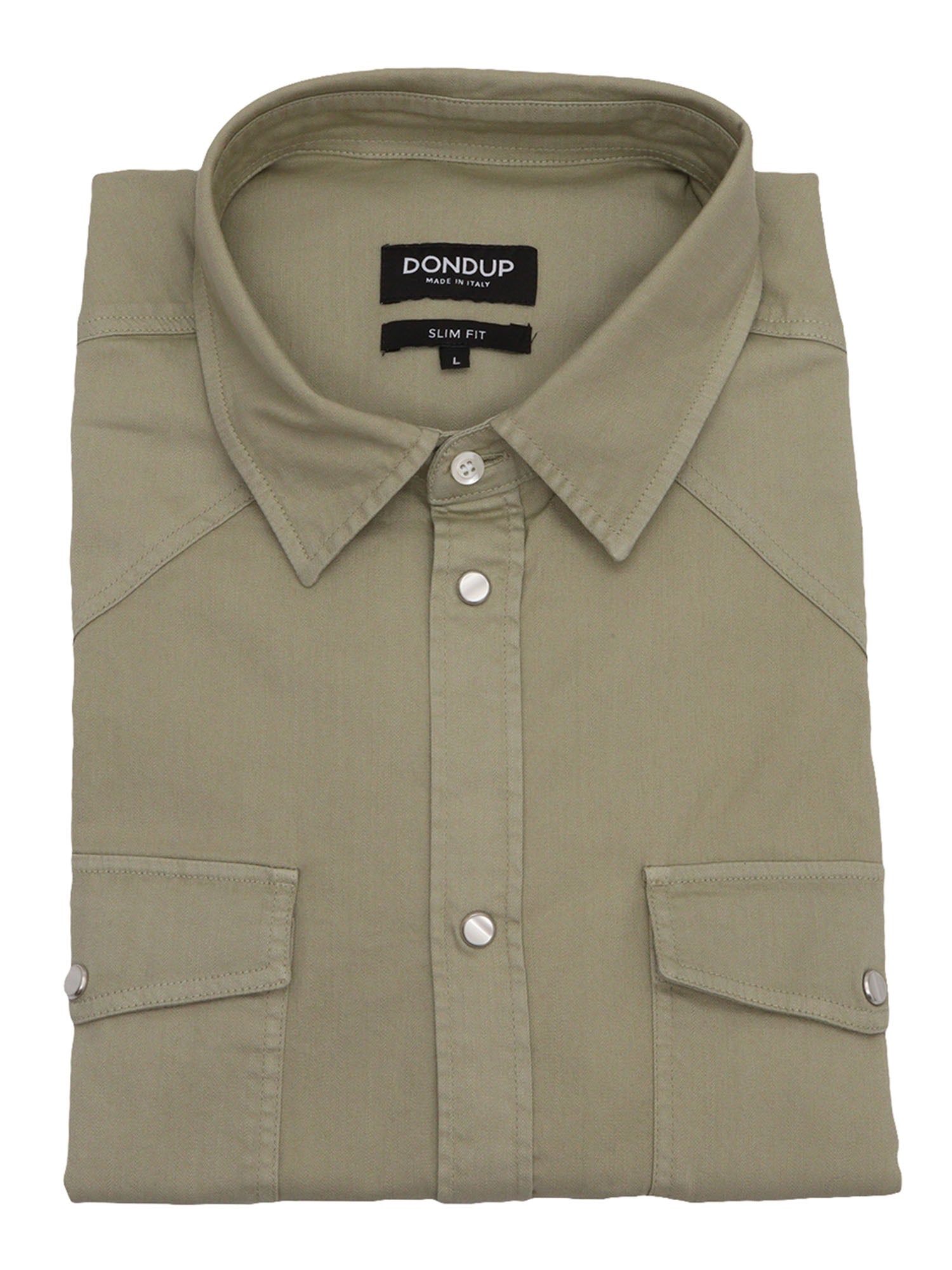 SHIRT Green Cotton Elastan