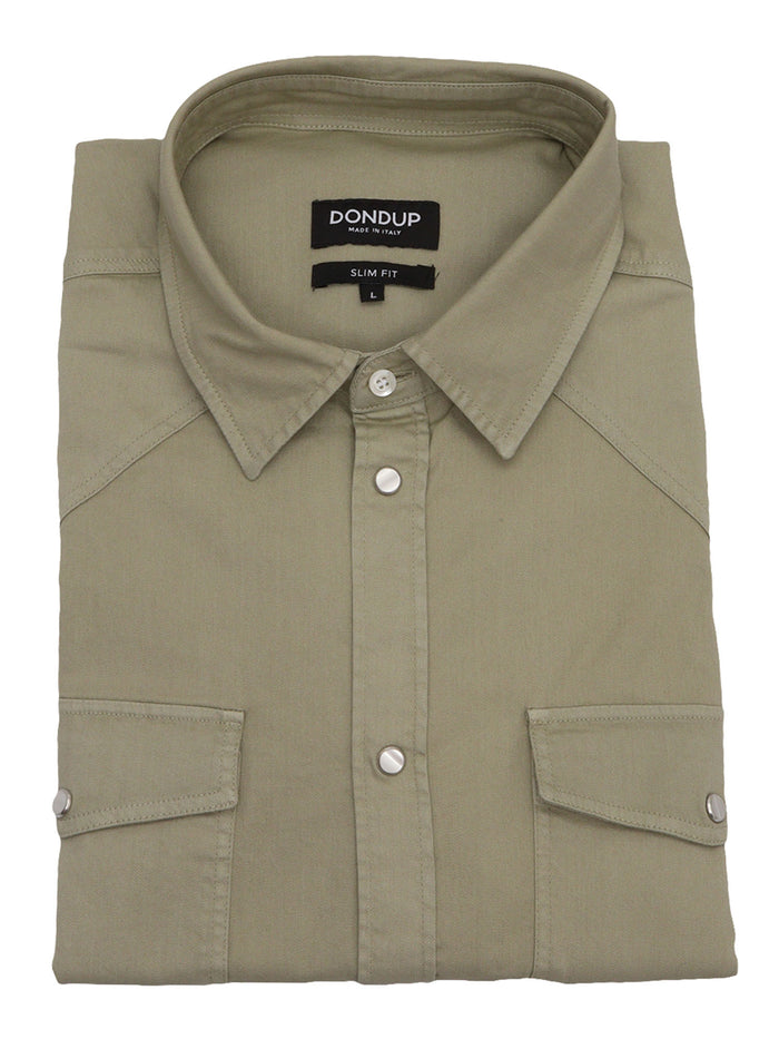 SHIRT Green Cotton Elastan