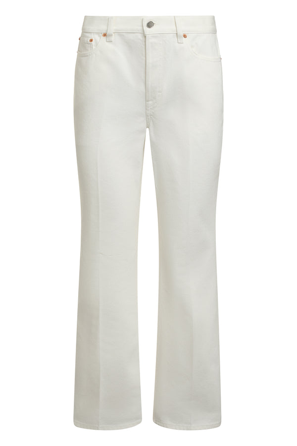 Flared Trousers White Polyester