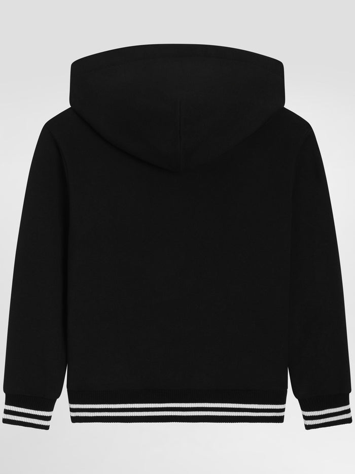 Cappuccio Con Zip Black Felpa